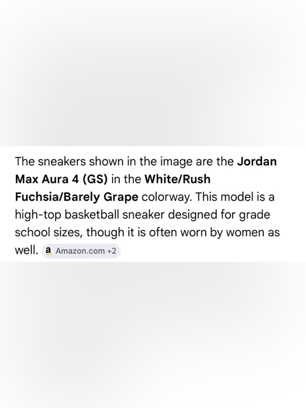 Jordan White and Purple Max Aura 4 - Picture 5 of 8